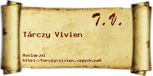 Tárczy Vivien névjegykártya